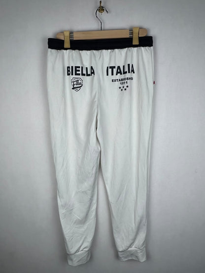 Fila Men's White Black Cuffed Jogger Track Pants