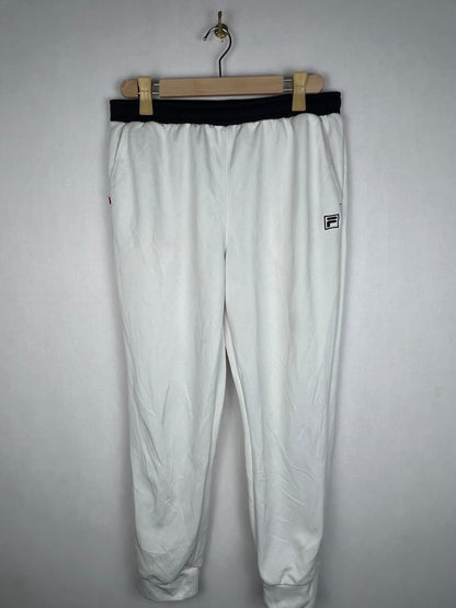 Fila Men's White Black Cuffed Jogger Track Pants