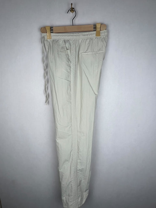 Zara Cream Nylon Drawstring Straight Leg Trousers