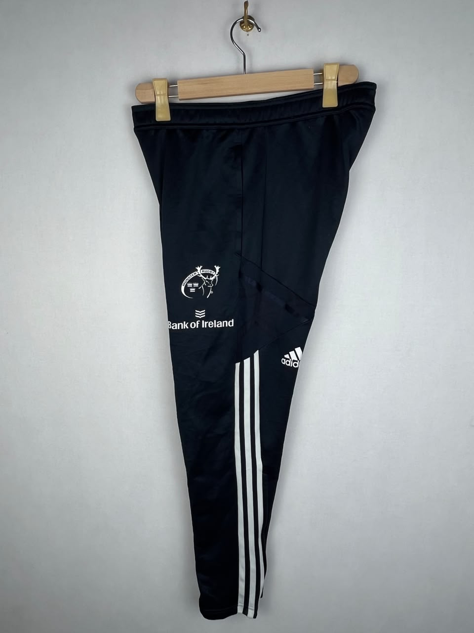 Adidas Men's Black Grey Curved 3-Stripes Training Track Pants