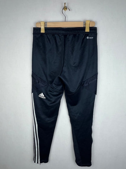 Adidas Men's Black Grey Curved 3-Stripes Training Track Pants
