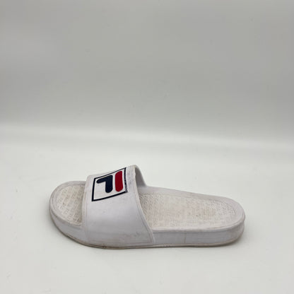 White Fila Drifter Slides