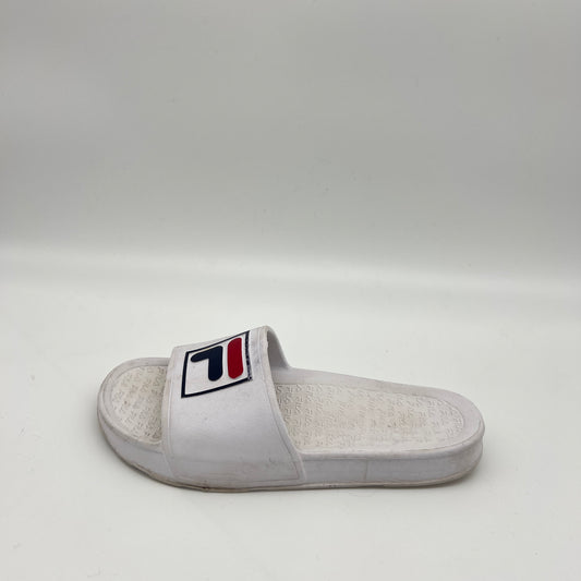 White Fila Drifter Slides