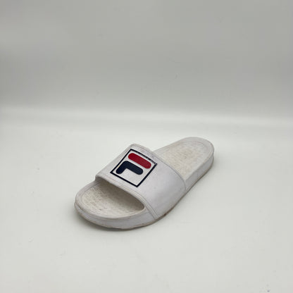 White Fila Drifter Slides