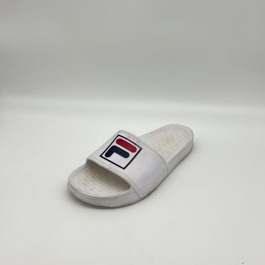 White Fila Drifter Slides