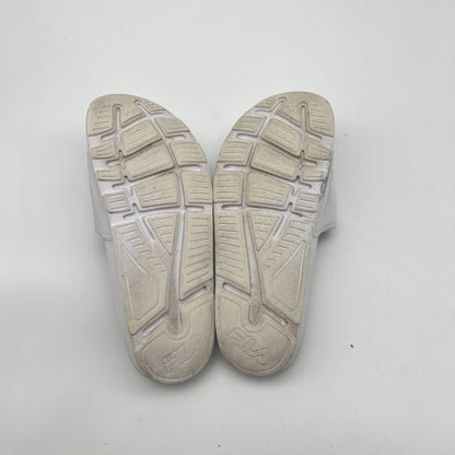 White Fila Drifter Slides