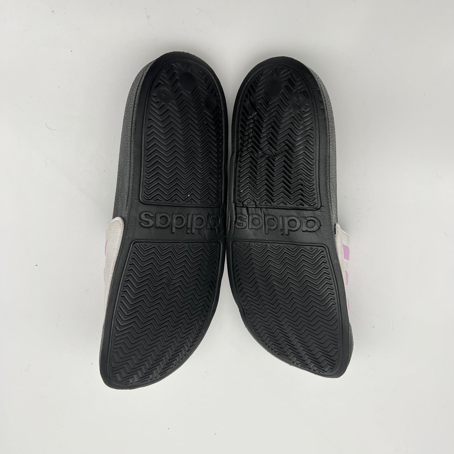 adidas Adilette Shower Slides in White & Magic Lilac