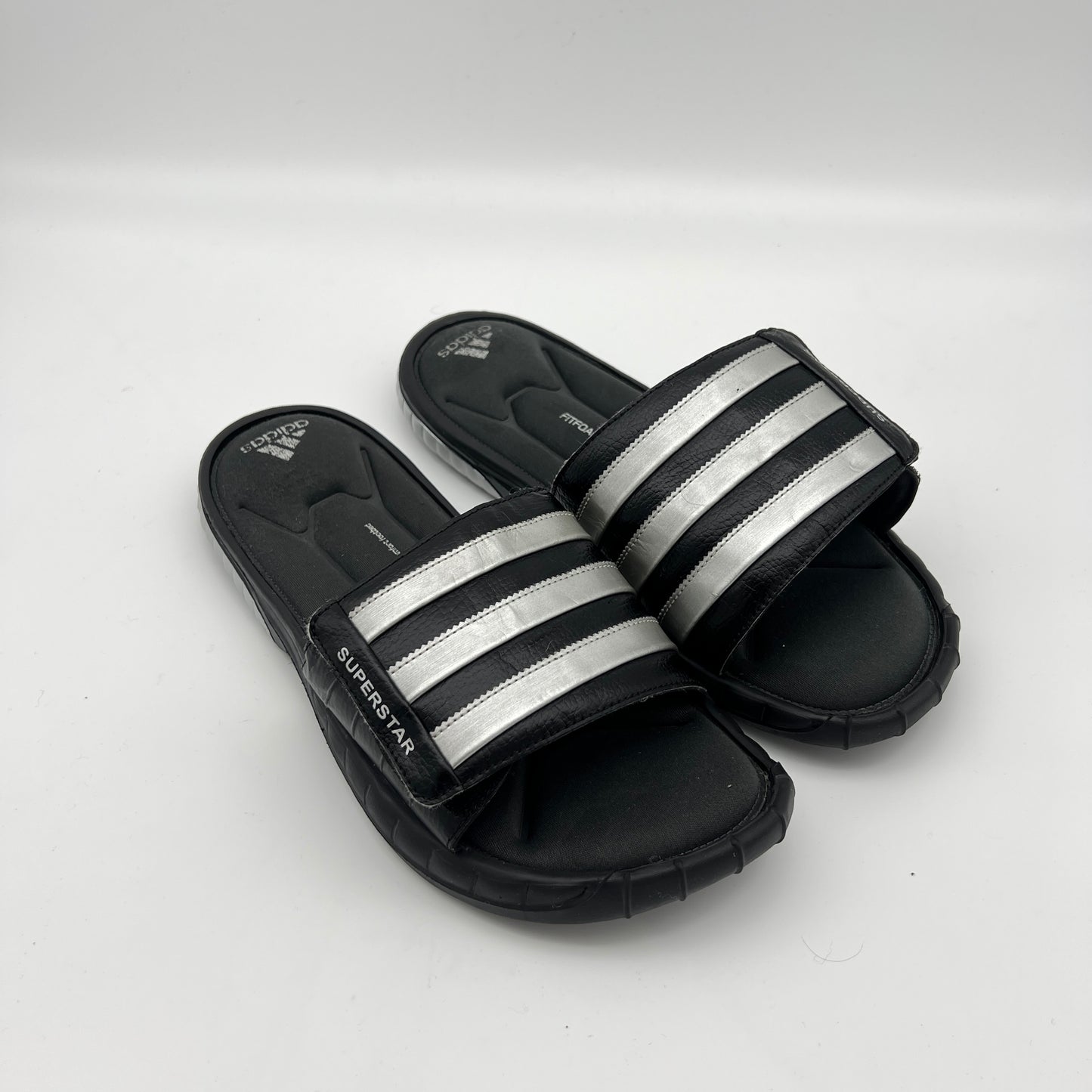 adidas Superstar 3G Slides in Black & Metallic Silver