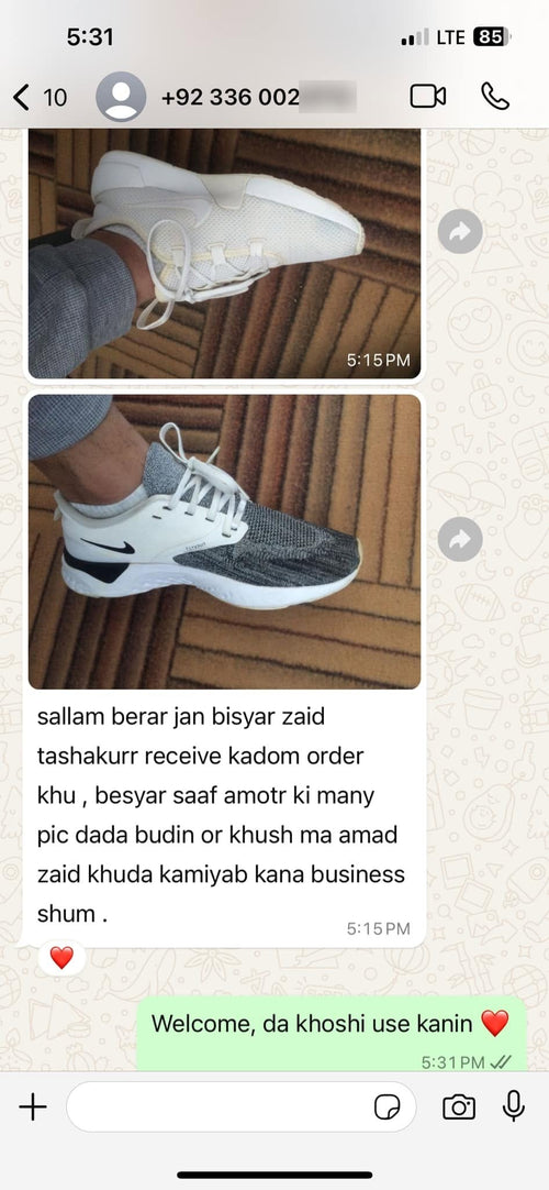 Customer review from WhatsApp