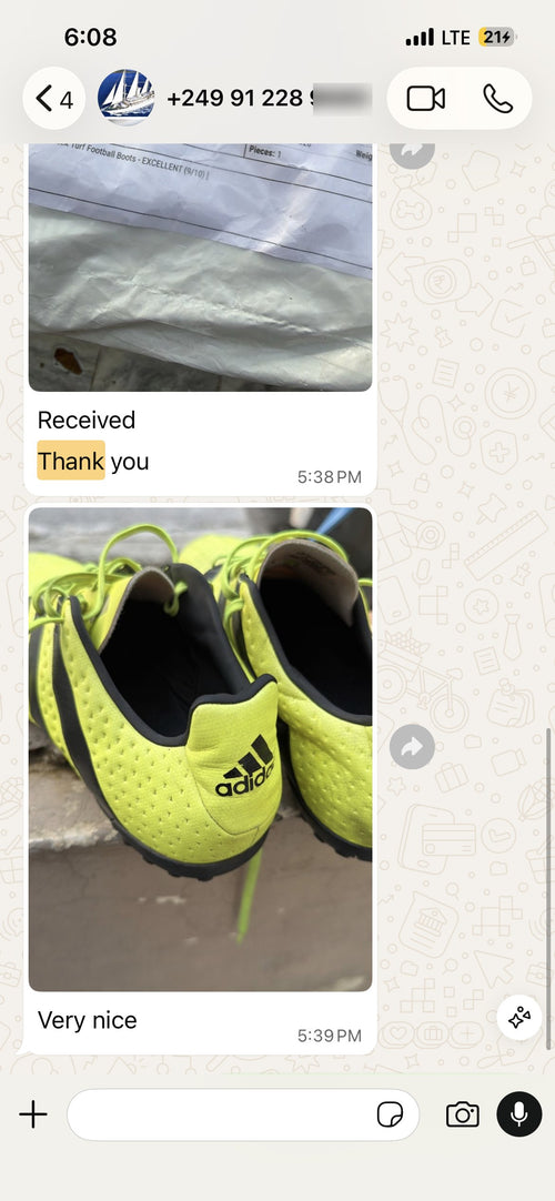 Customer review from WhatsApp