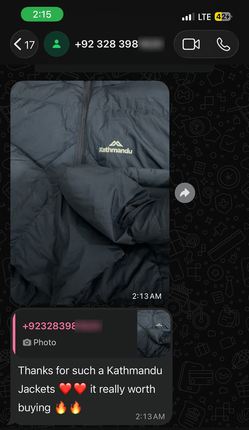 Customer review from WhatsApp